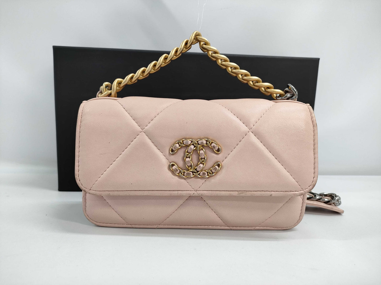 CHANEL Lambskin Phone Case with Chain Clutch, Pink, ETGPEKCC, Box Included