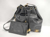 CHANEL Caviar Skin Triple Coco Mark Drawstring Chain Shoulder Bag, Black, GD Hardware, Pouch, Seal, 3625784 Shoulder Bag
