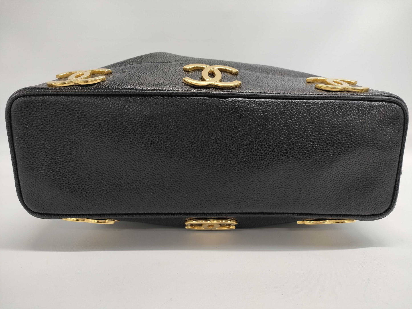 CHANEL Caviar Skin Triple Coco Mark Drawstring Chain Shoulder Bag, Black, GD Hardware, Pouch, Seal, 3625784 Shoulder Bag