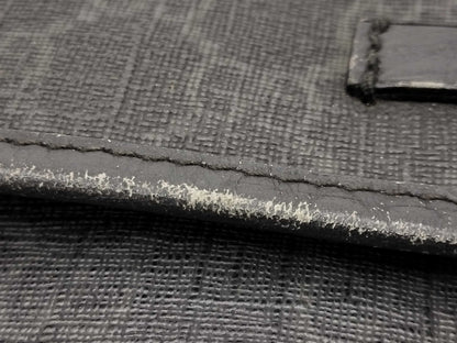 GUCCI GG Supreme PVC and Leather Shoulder Bag, Black and Gray, 162904