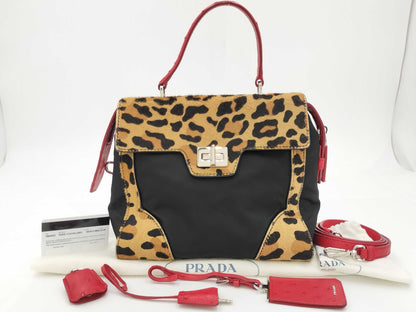 PRADA Prada Harako Ostrich Handbag 2-way Handbag