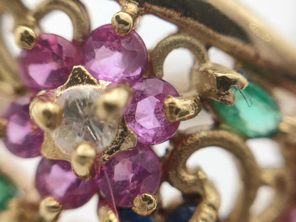Ruby, Sapphire, Emerald, D0.10ct, 18K Gold, 5.9g Ring 