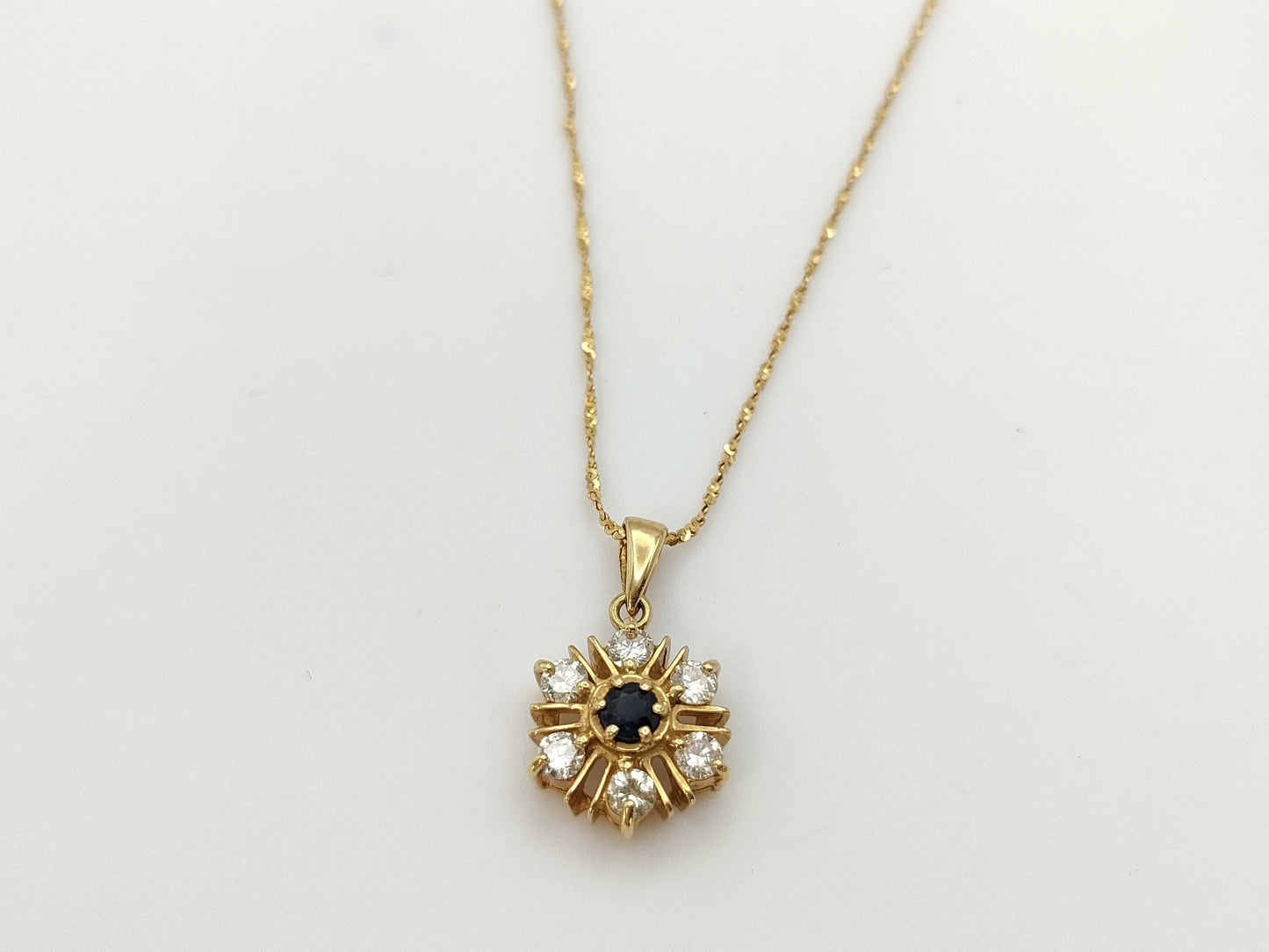 Sapphire D0.34ct K18 2.3g Necklace 