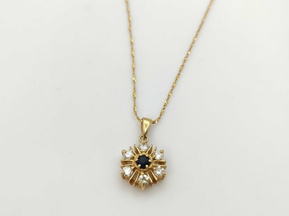 Sapphire D0.34ct K18 2.3g Necklace 