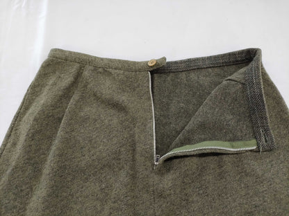Ys Yohji Yamamoto wool A-line long skirt, khaki, size 3