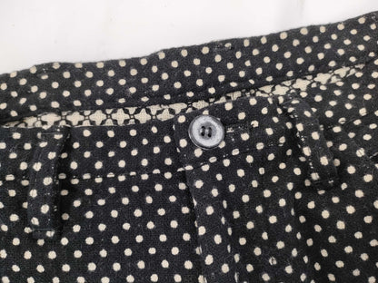 Ys Yohji Yamamoto Polka Dot Pattern Asymmetrical Shorts, Black, Size 2