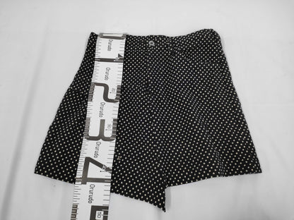 Ys Yohji Yamamoto Polka Dot Pattern Asymmetrical Shorts, Black, Size 2