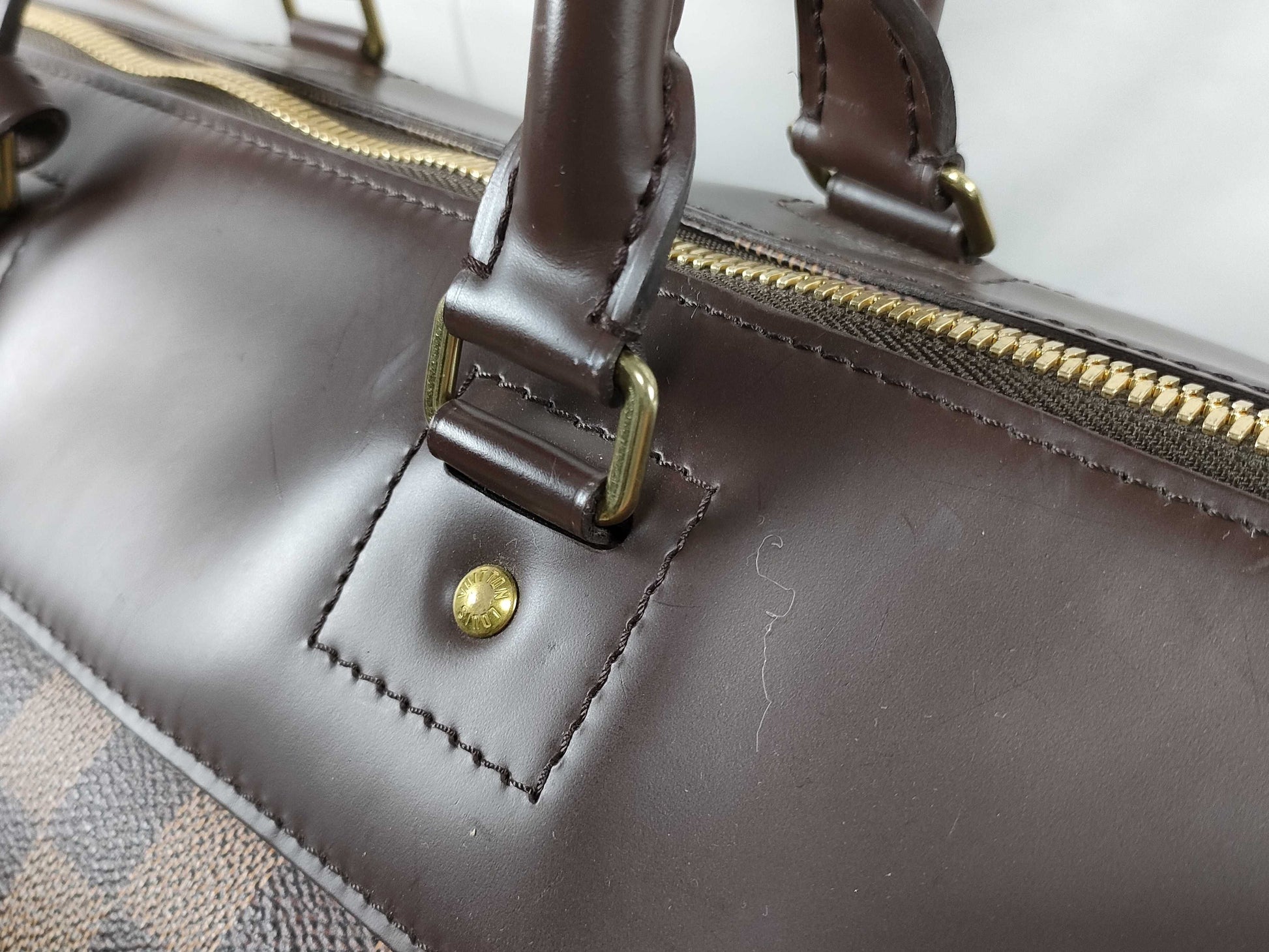 LOUIS VUITTON Damier Greenwich Boston Bag