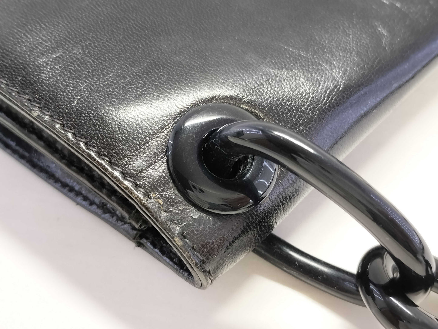 PRADA Prada Leather Plastic Chain Shoulder Bag