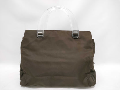 PRADA Nylon Prada Nylon Tote Bag with Plastic Handle