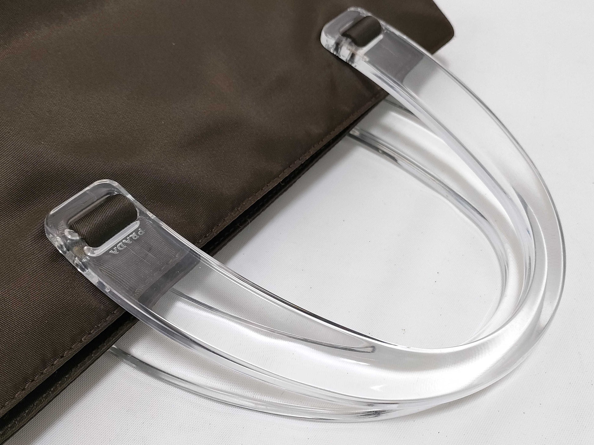 PRADA Nylon Prada Nylon Tote Bag with Plastic Handle