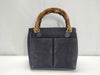 GUCCI Bamboo Suede Handbag in Navy