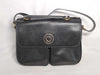 CELINE Circle Logo 2-Way Messenger Shoulder Bag in Black Leather