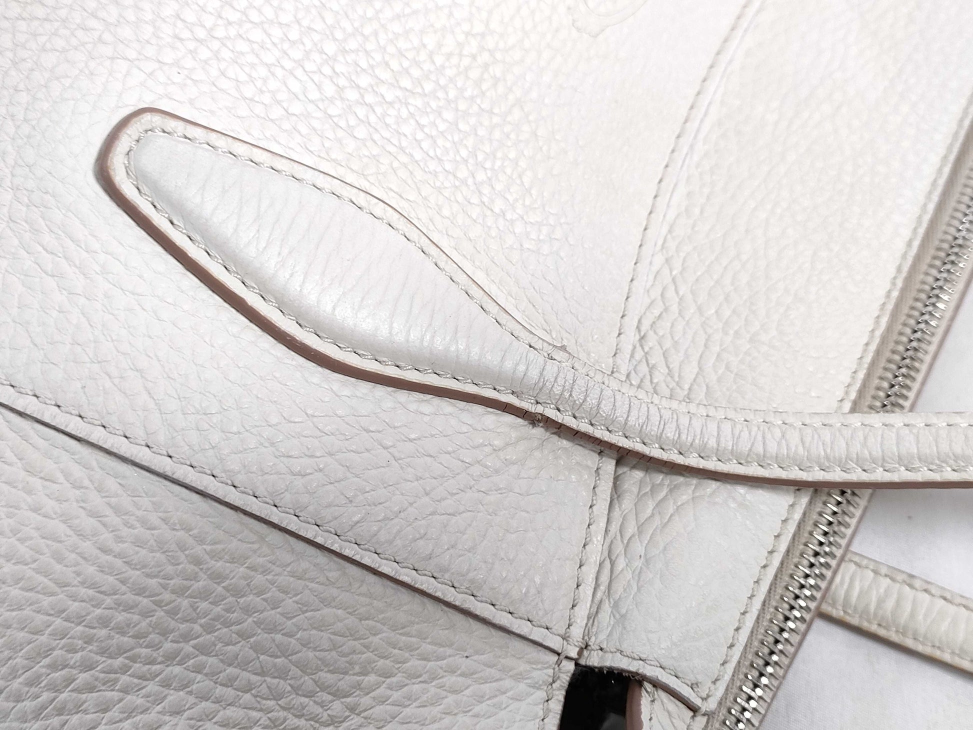 TODS Shopping Tote Medium Leather White Tote Bag