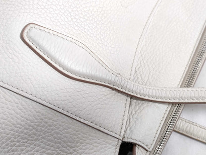 TODS Shopping Tote Medium Leather White Tote Bag