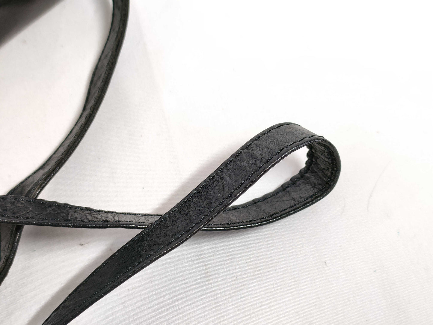 CELINE Triomphe Shoulder Bag in Black Leather