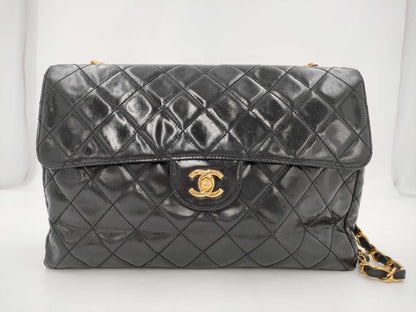 CHANEL Chain Shoulder Bag, Deca Matelasse 30, Single Flap, Lambskin, Black, GD Hardware, A04412, No. 4, Shoulder Bag