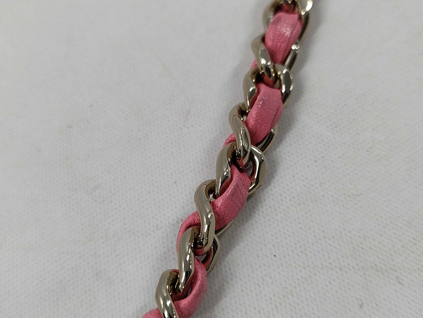 CHANEL Matelasse Lambskin Chain Shoulder Bag with Heart and Random Plates in Pink