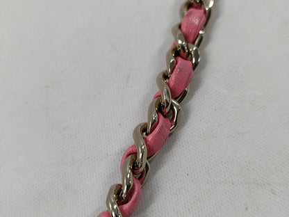 CHANEL Matelasse Lambskin Chain Shoulder Bag with Heart and Random Plates in Pink