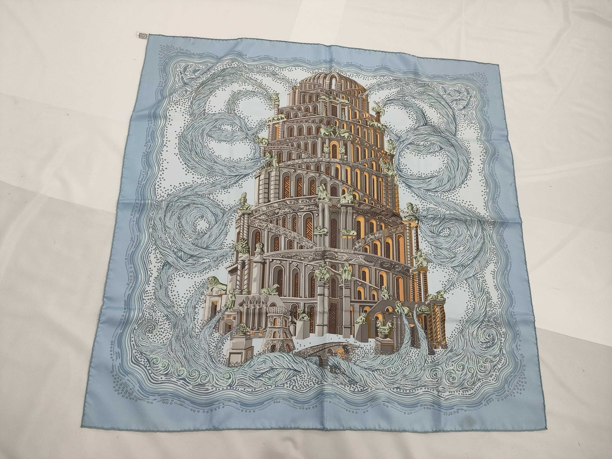 HERMES Carre 90 Light Blue Other Accessories