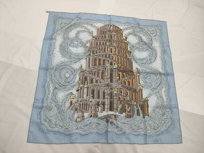 HERMES Carre 90 Light Blue Other Accessories