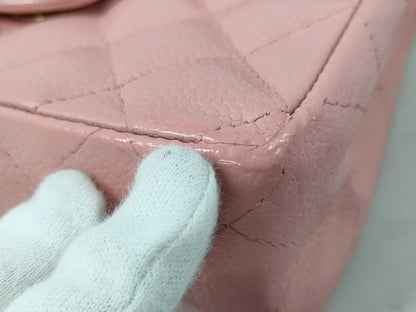 CHANEL Mini Matelasse Chain Shoulder Bag, Caviar Pink, No. 8, with Seal