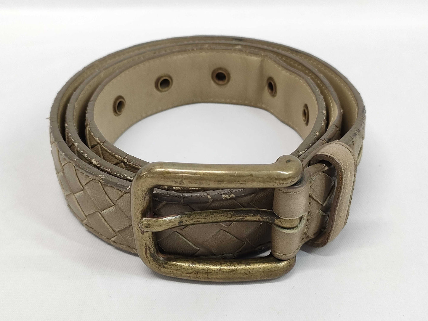 BOTTEGA VENETA Intrecciato Beige Belt