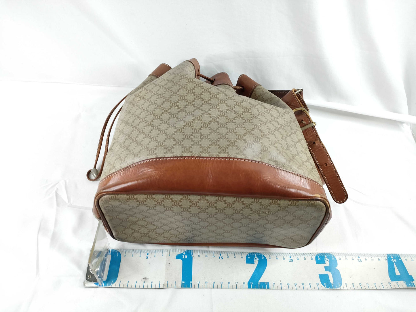 CELINE Macadam Drawstring Shoulder Bag