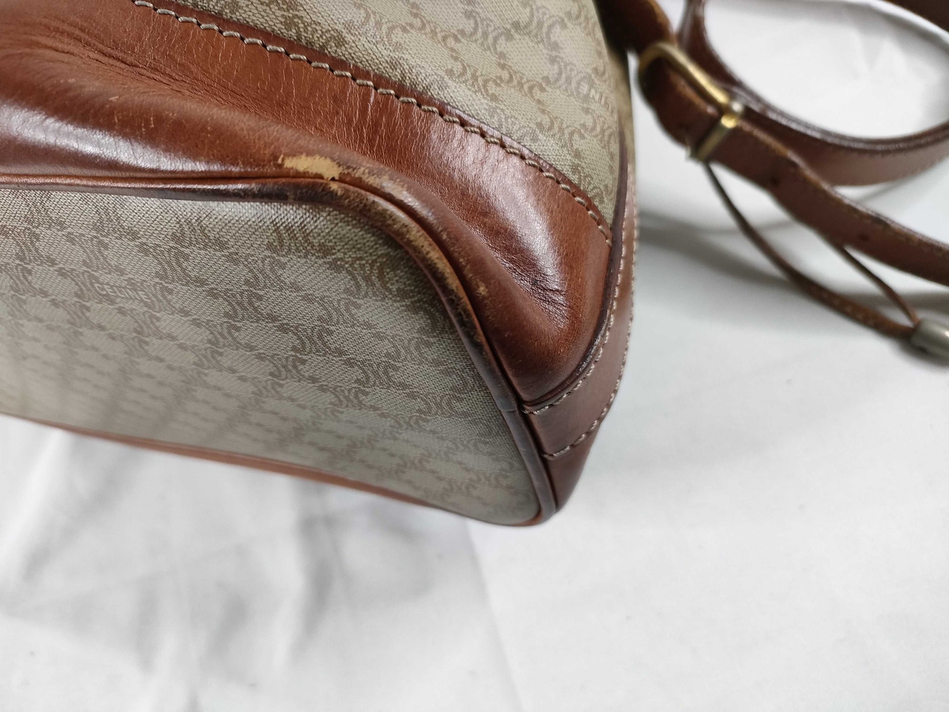 CELINE Macadam Drawstring Shoulder Bag