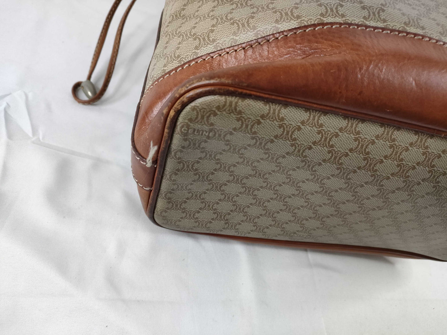 CELINE Macadam Drawstring Shoulder Bag