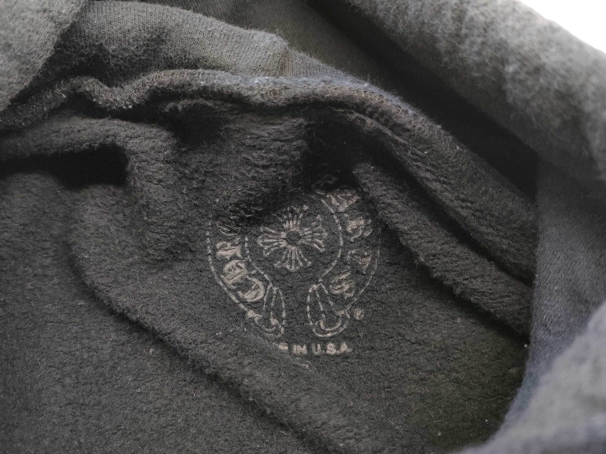 CHROME HEARTS Hoodie with Sleeve Logo and Scroll Logo, Black, XL