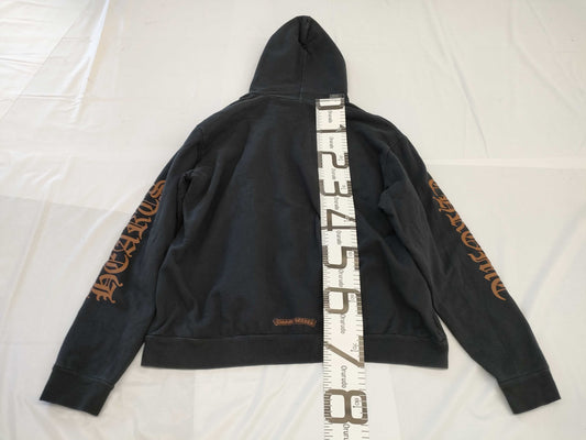CHROME HEARTS Hoodie with Sleeve Logo and Scroll Logo, Black, XL