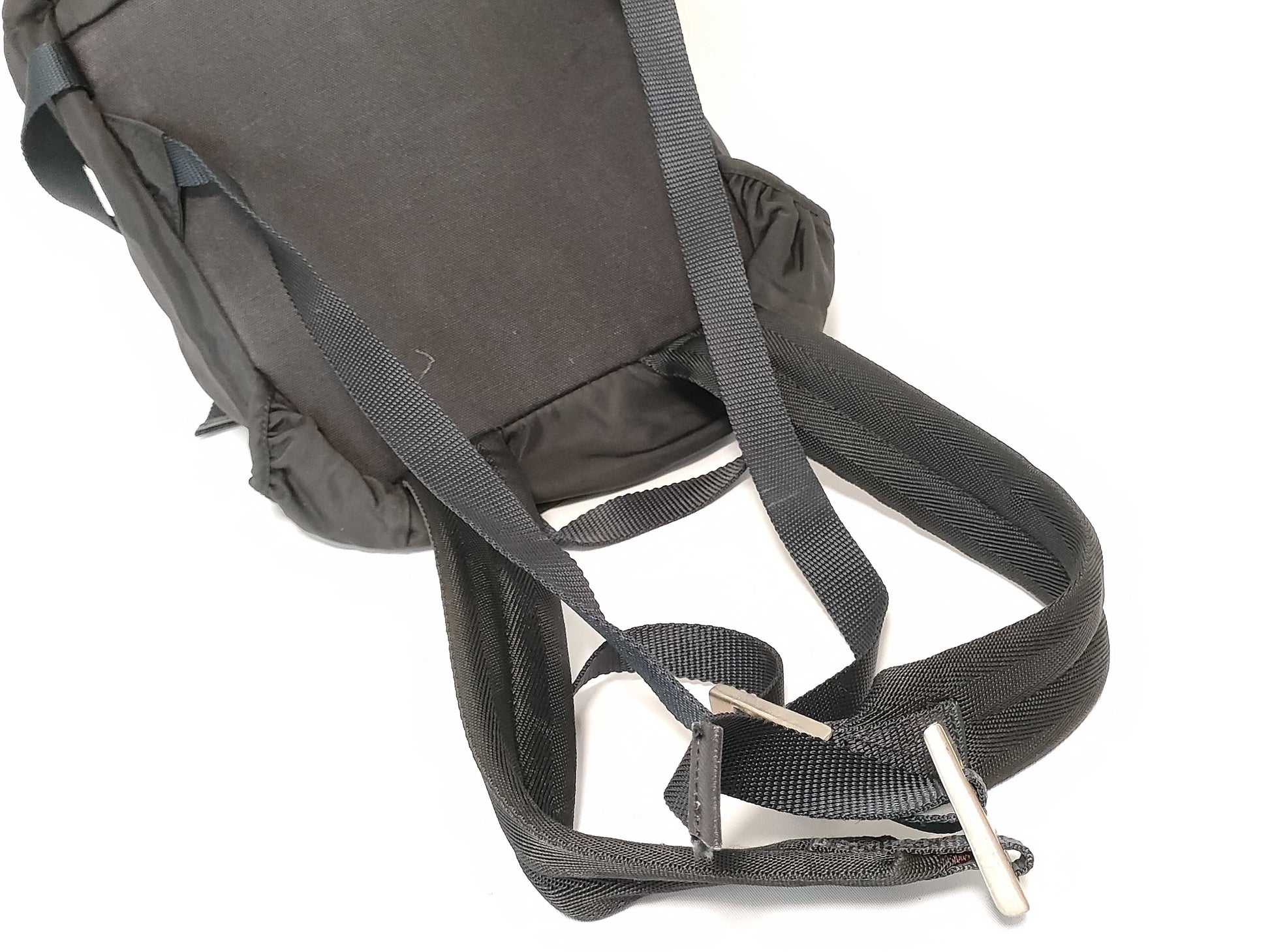 PRADA Nylon Backpack with Triangle Logo in Black