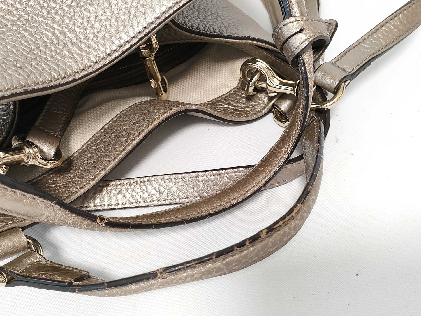 GUCCI Soho Mini Interlocking Leather Handbag/Shoulder Bag, 2-Way