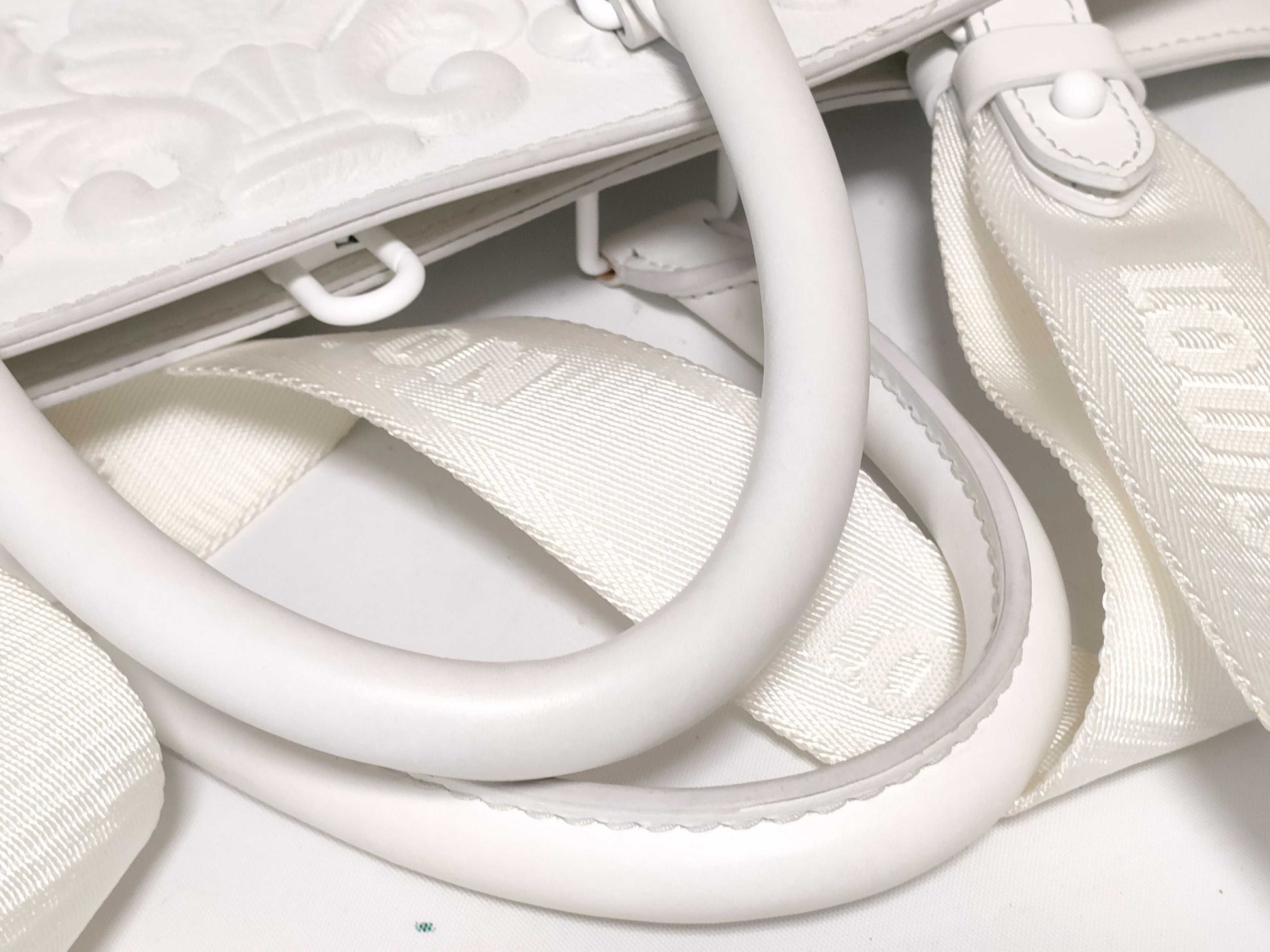 LOUIS VUITTON Louis Vuitton Handbag Tote Bag 2-Way Sac Plat Ornament Monogram White Name Tag Bag Handbag