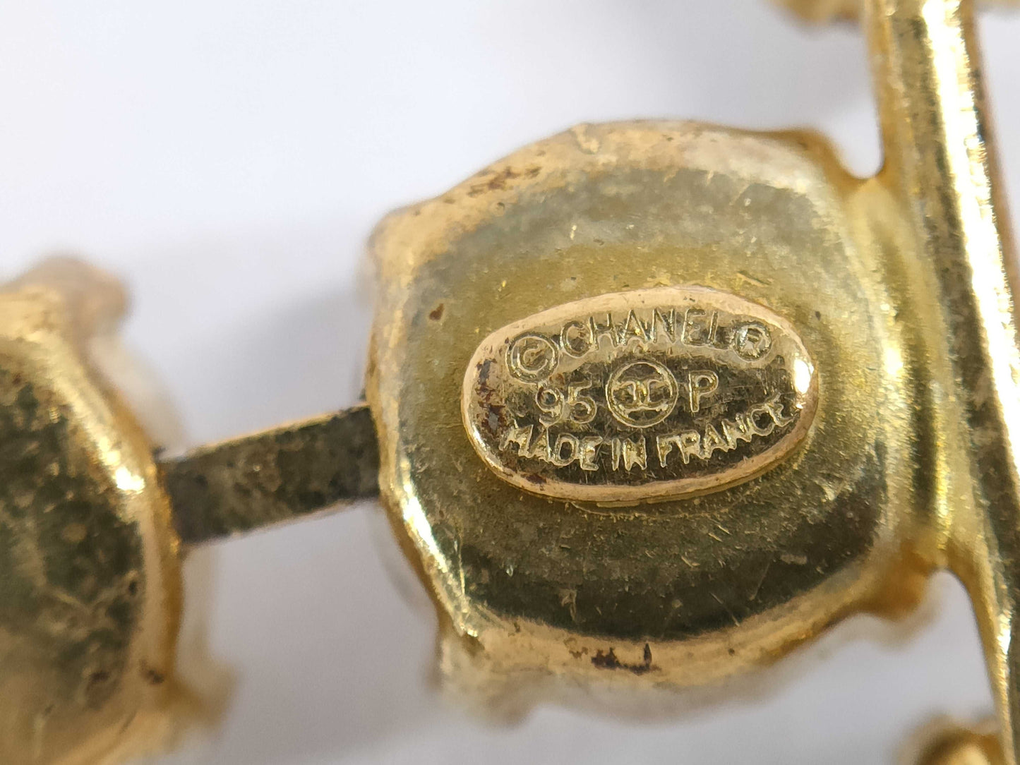 CHANEL Chain Belt 95P Rhinestone Coco Mark Box Belt