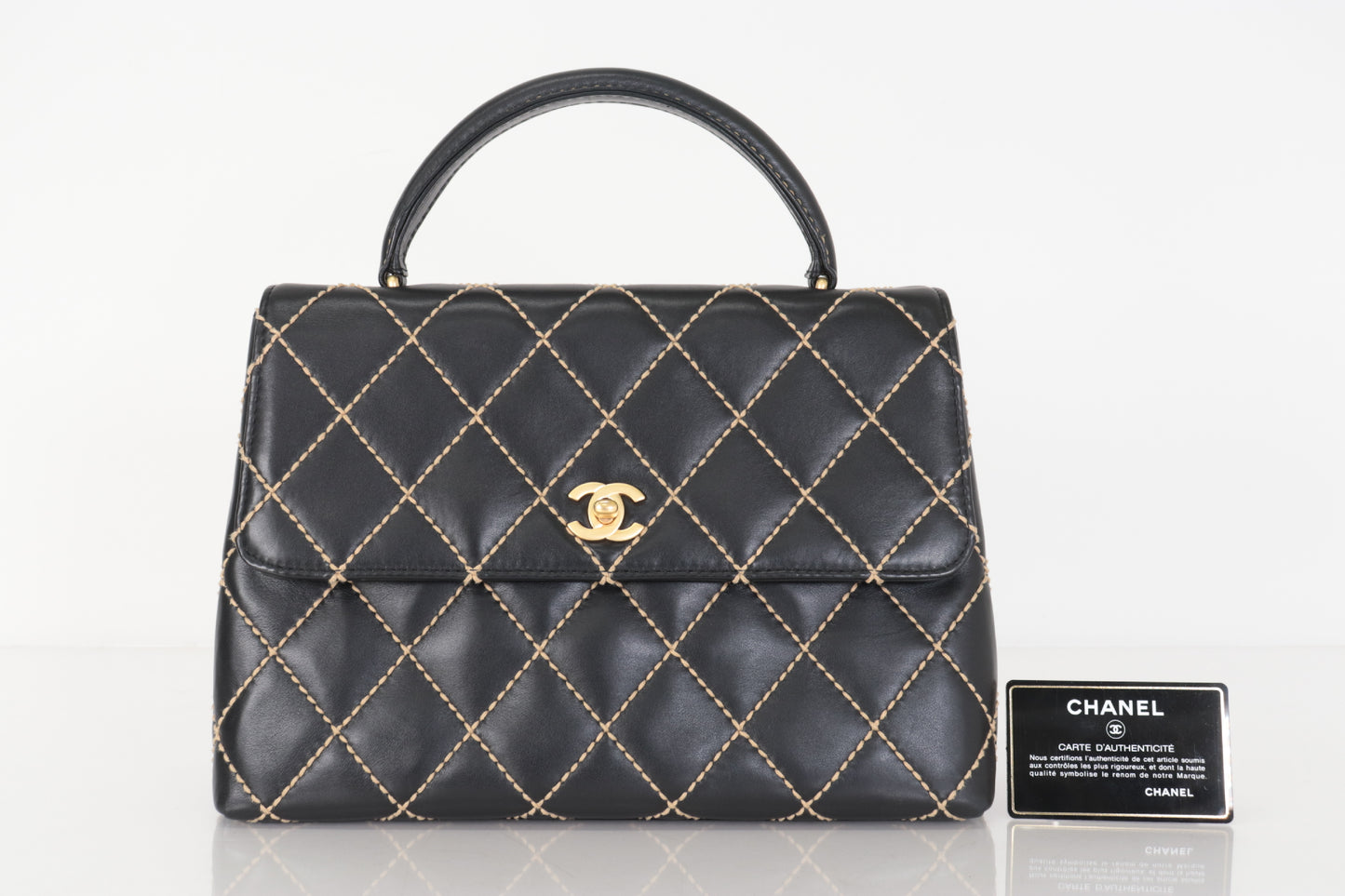 CHANEL Wild Stitch Calfskin Handbag, No. 9