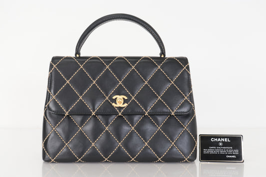 CHANEL Wild Stitch Calfskin Handbag, No. 9