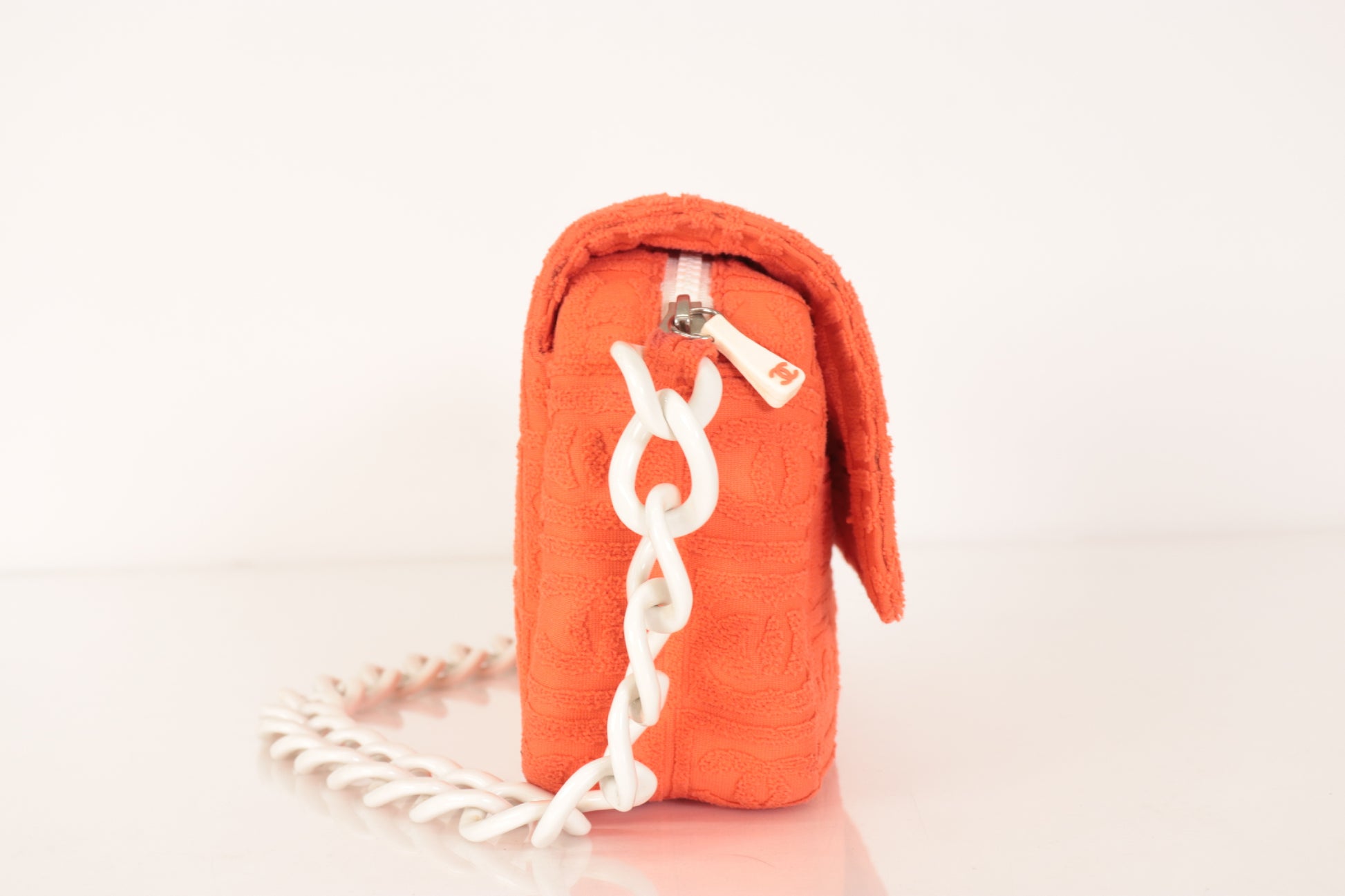 CHANEL Coco Mark Plastic Chain Shoulder Bag, Orange, No. 7