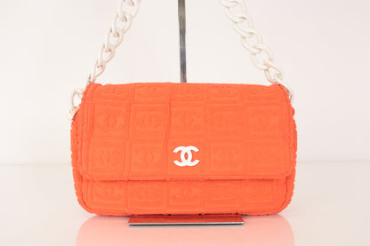 CHANEL Coco Mark Plastic Chain Shoulder Bag, Orange, No. 7