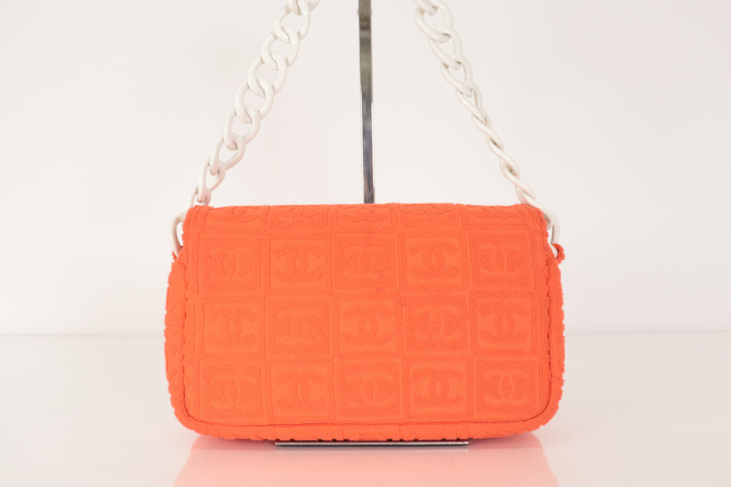 CHANEL Coco Mark Plastic Chain Shoulder Bag, Orange, No. 7