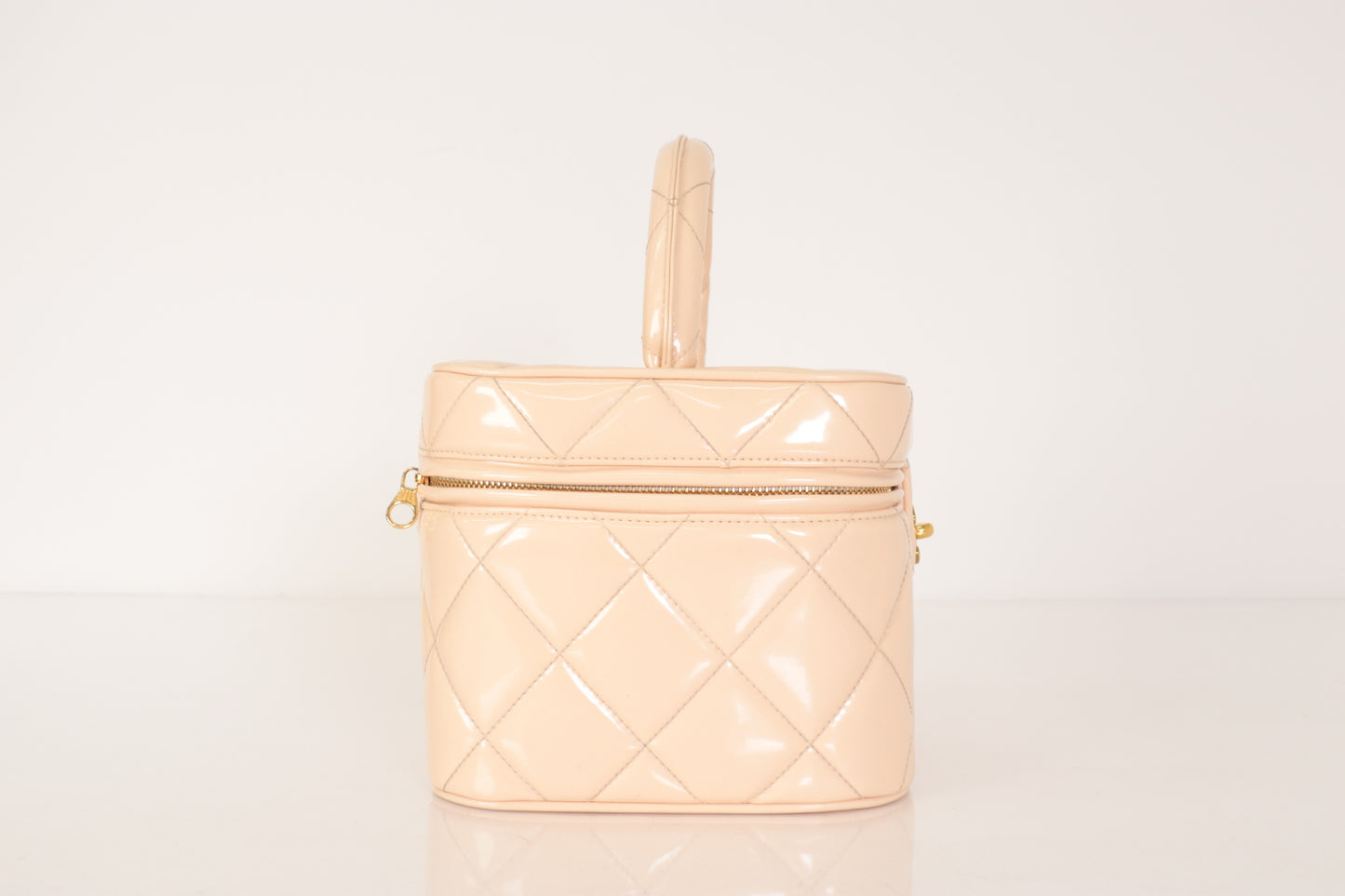 CHANEL Enamel Patent Vanity Beige No. 3 Handbag