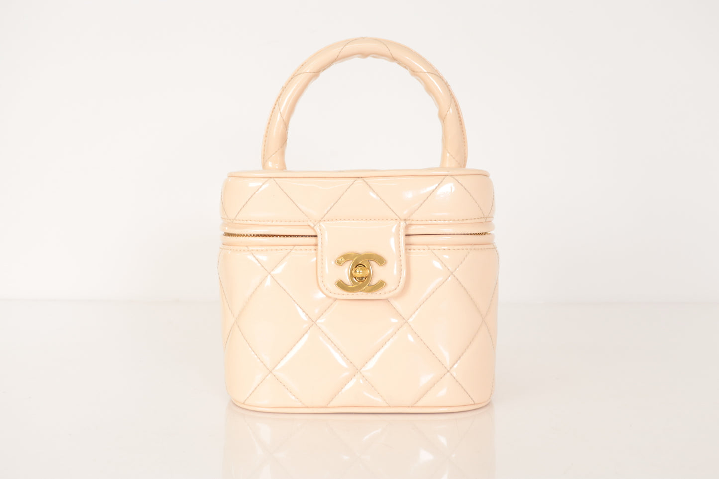 CHANEL Enamel Patent Vanity Beige No. 3 Handbag
