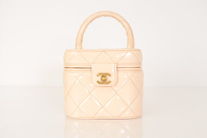 CHANEL Enamel Patent Vanity Beige No. 3 Handbag