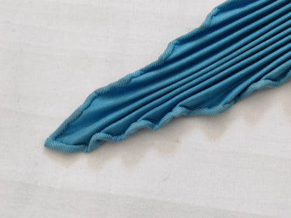 HERMES Pleated Scarf CHASSE au BOIS Silk Scarf Blue x Multicolor with Tag Other Accessories