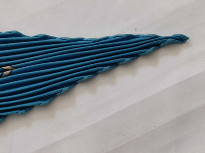 HERMES Pleated Scarf CHASSE au BOIS Silk Scarf Blue x Multicolor with Tag Other Accessories