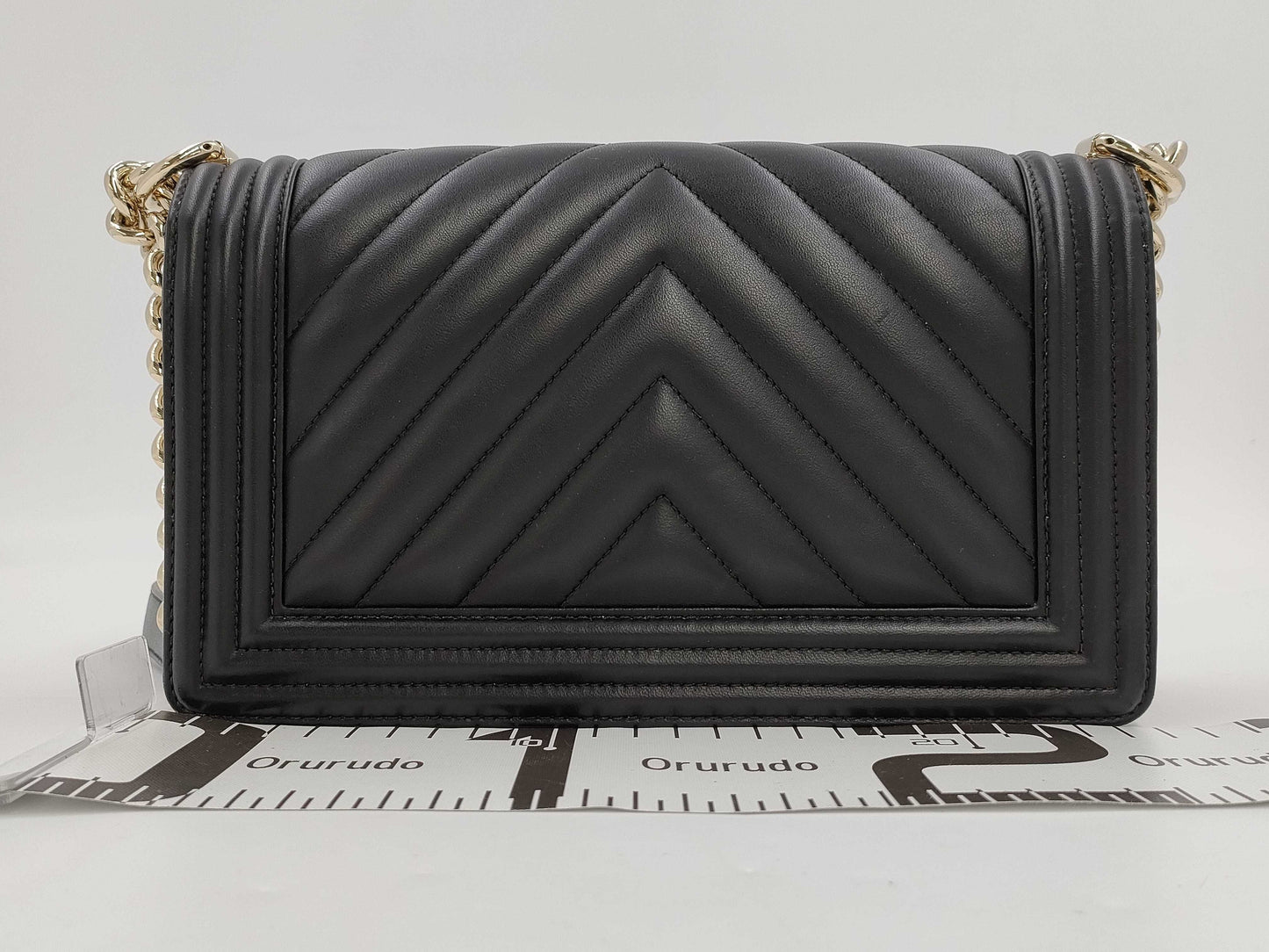 CHANEL CHANEL Lambskin Boy V-Stitch Shoulder Bag