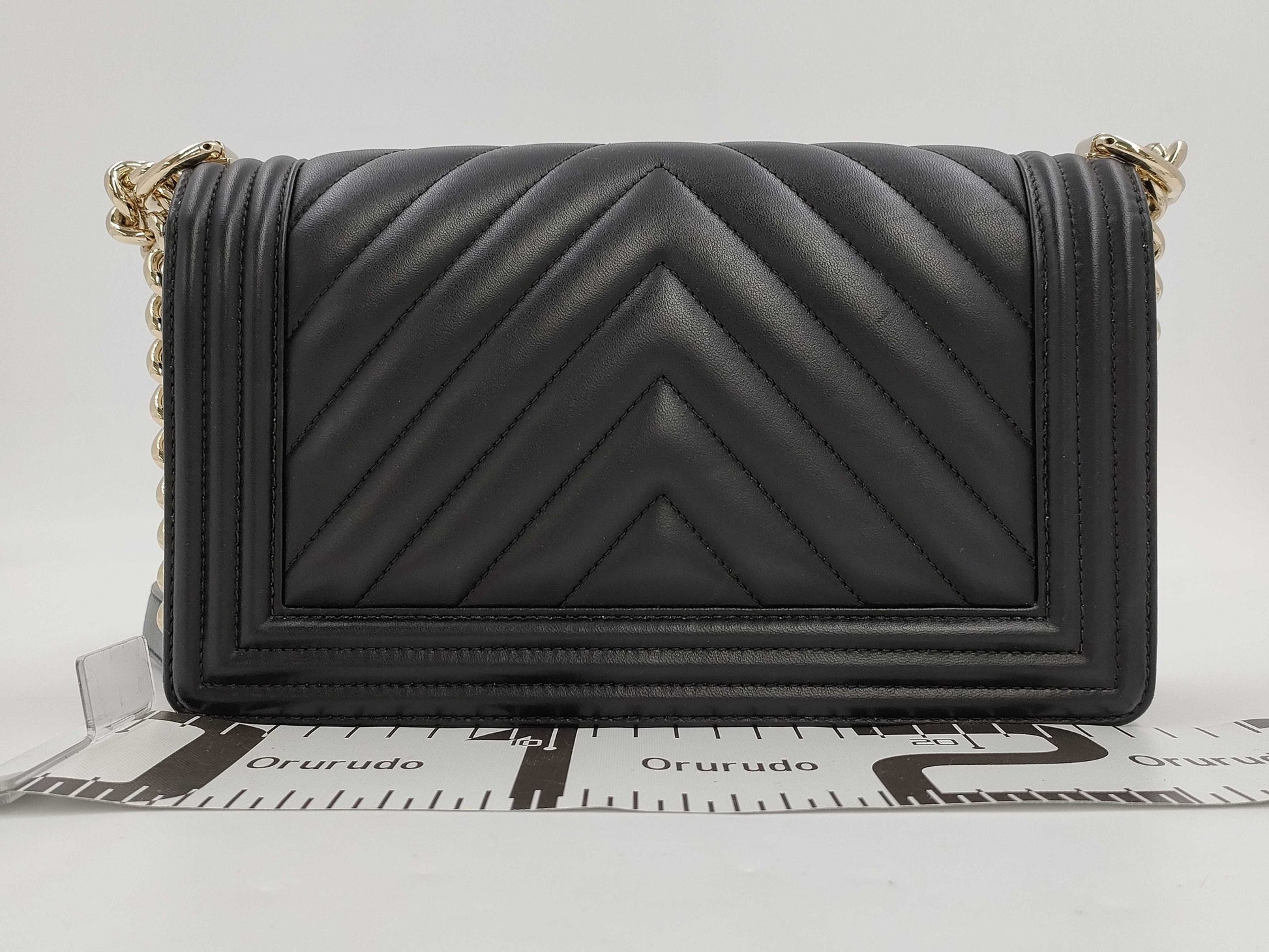 CHANEL CHANEL Lambskin Boy V-Stitch Shoulder Bag