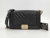 CHANEL CHANEL Lambskin Boy V-Stitch Shoulder Bag