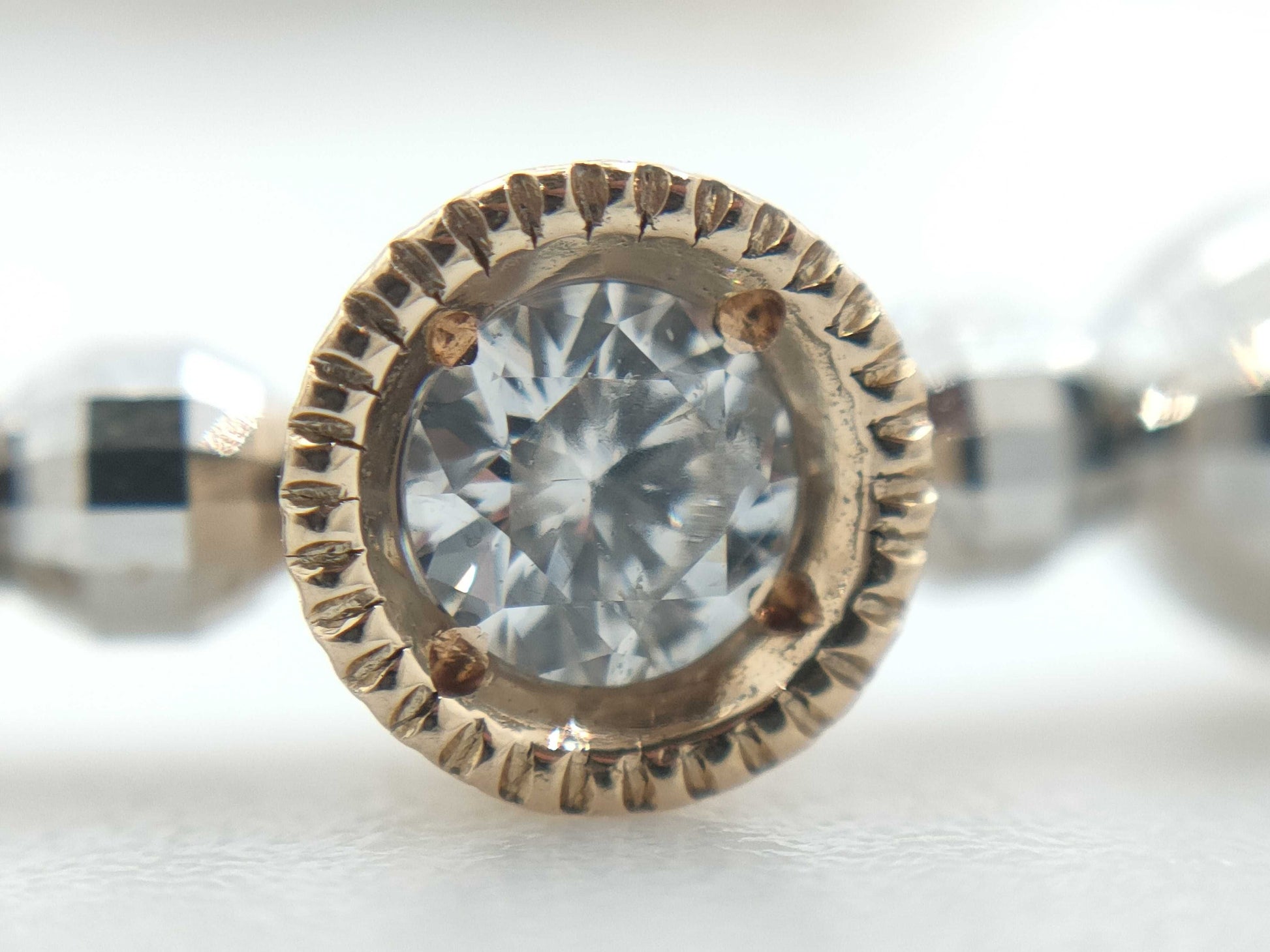 D0.17ct K18/METAL 3.8g Bracelet/Bangle 